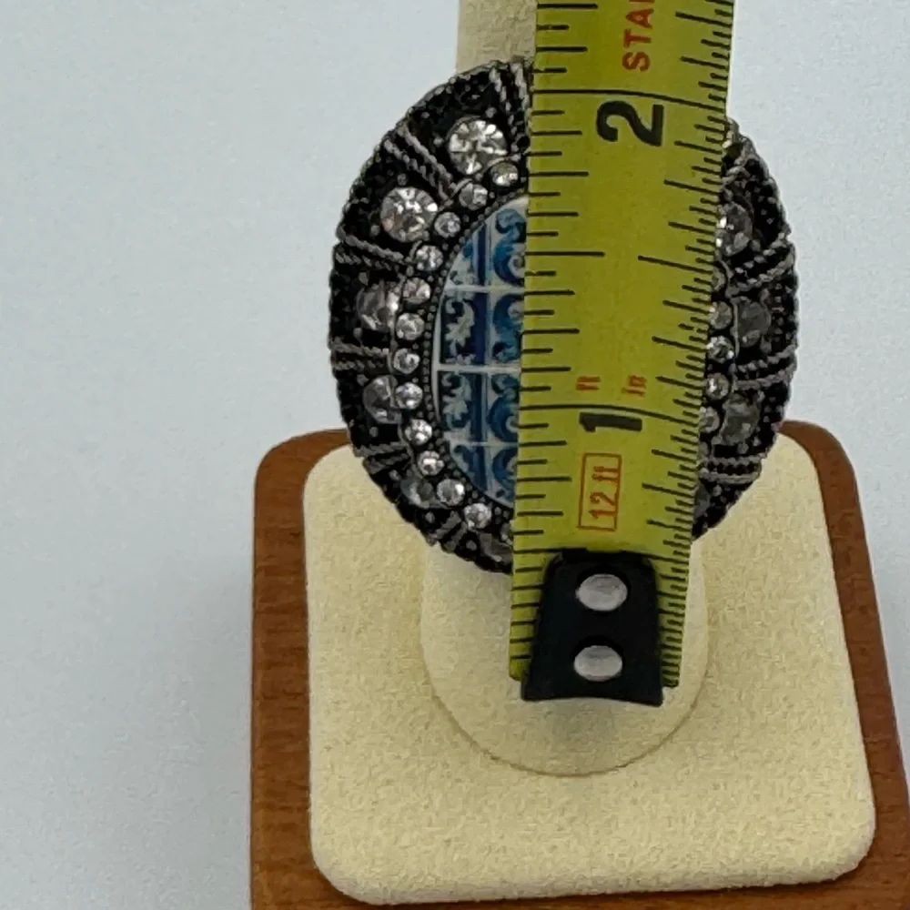 Handmade Portugal‎ Azulejo Tile Ring Santa Joana Convent Aveiro Adjustable